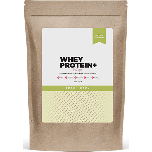 Novo Vita Refill Pack Whey Protein+ Vaniljesmag | 1000 gr fra Novo Vita på Mecindo.dk