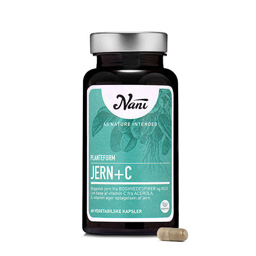 Nani Jern+c På Organisk Planteform | 60 kapsler fra Nani på Mecindo.dk