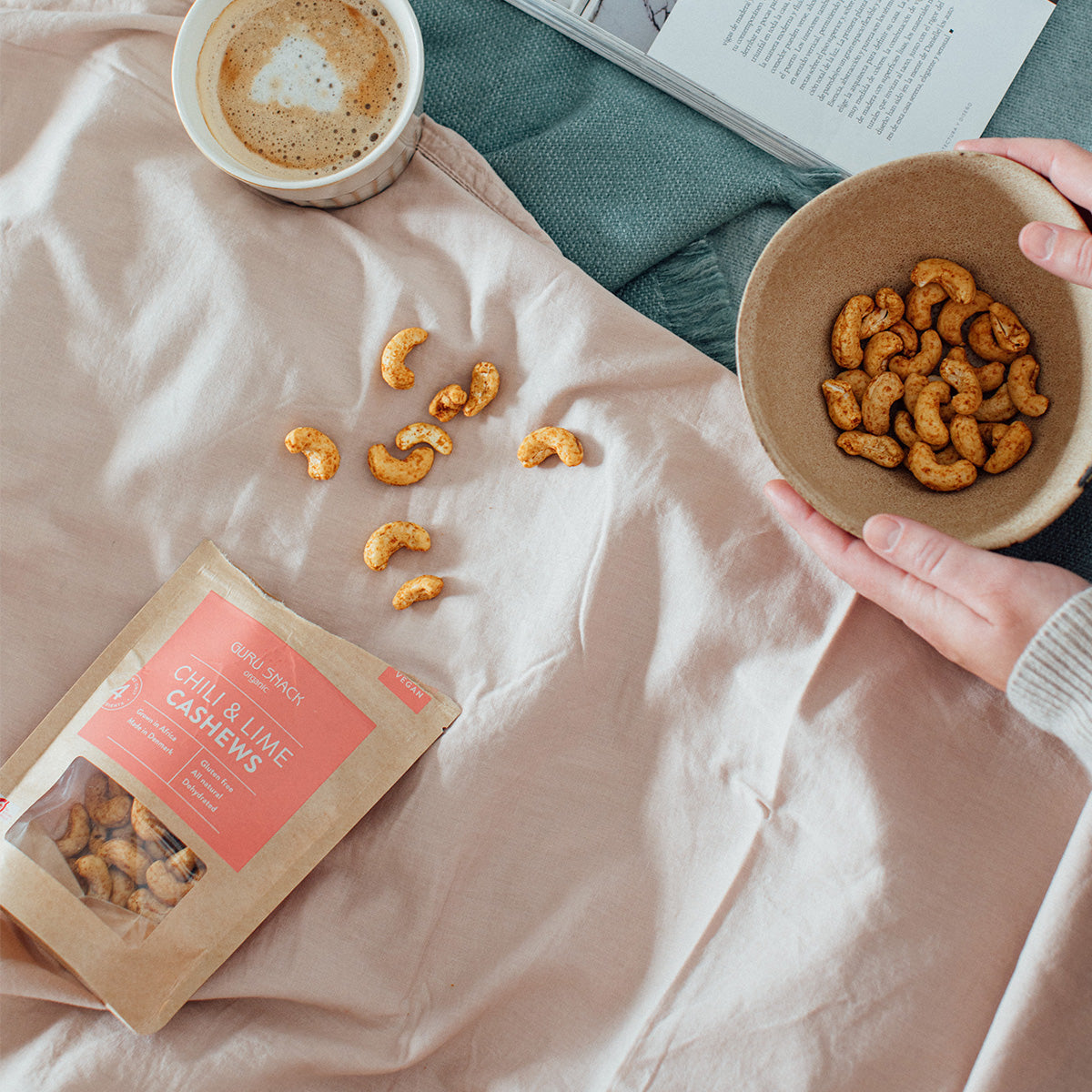 Guru Snack Cashews Chili & Lime Økologisk | 100 gr fra Guru Snack på Mecindo.dk