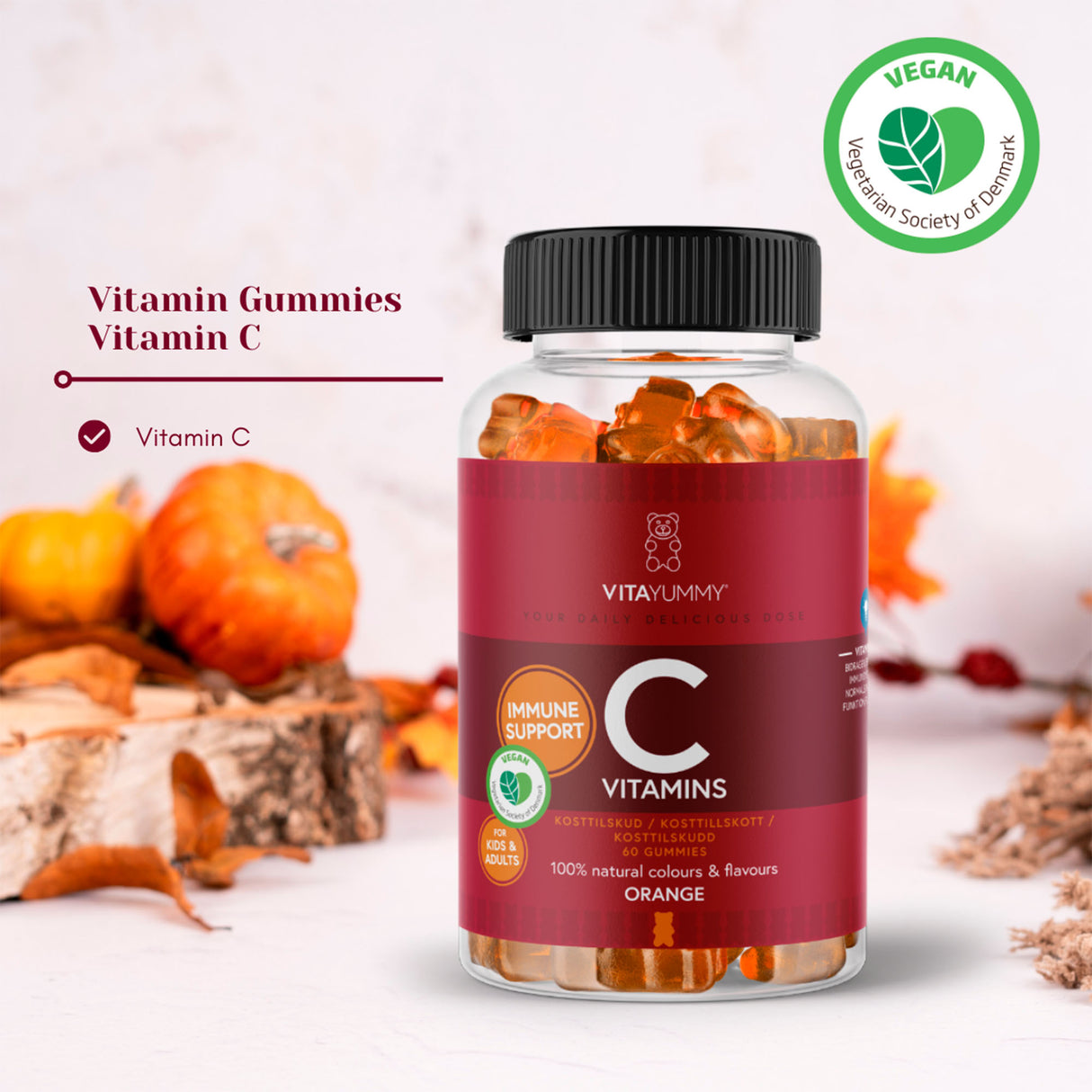 VitaYummy Vitamin C Orange | 60 stk fra VitaYummy på Mecindo.dk
