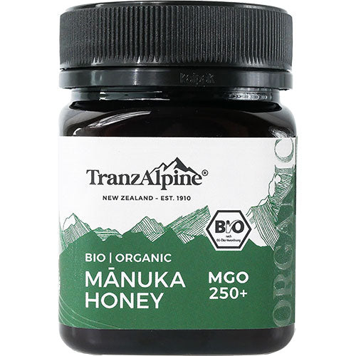 TranzAlpine Manuka Honning Økologisk 250g | MGO 250+ fra TranzAlpine på Mecindo.dk