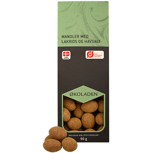 Økoladen Mandler M. Lakrids Og Havsalt Økologisk | 90 gr fra Økoladen på Mecindo.dk