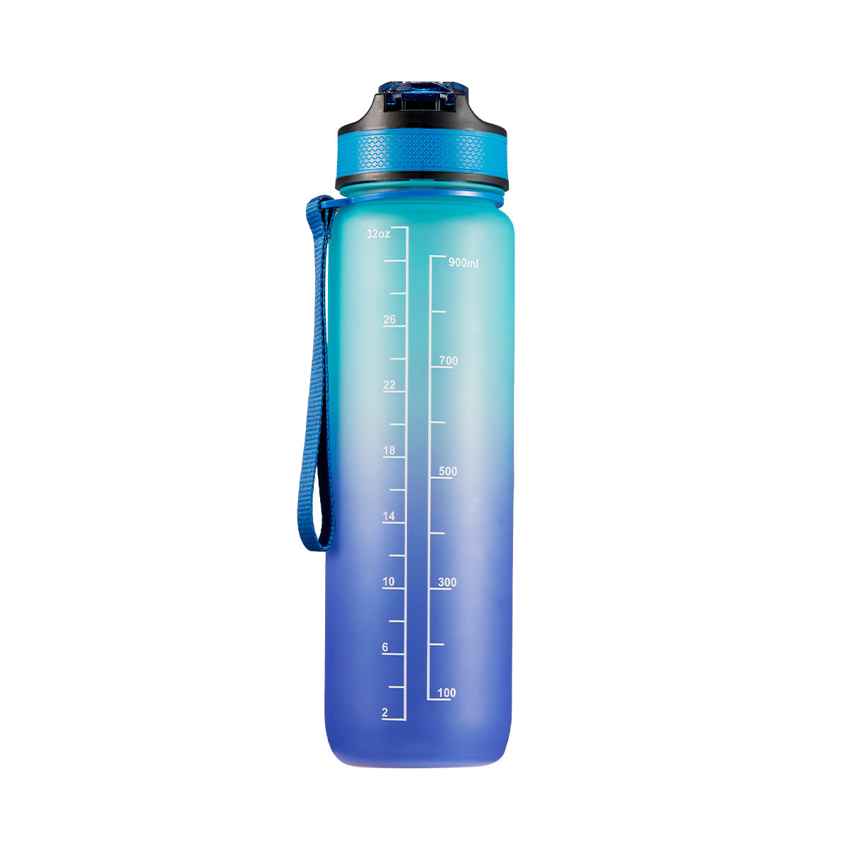 Motivational Bottle Motivationsflaske 1 Liter | Blå/mørkeblå fra Motivational Bottle på Mecindo.dk