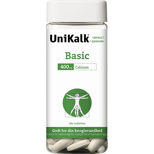Unikalk Basic Calcium | 180 Tabl. fra Unikalk på Mecindo.dk