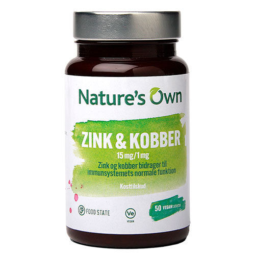 Natures Own Zink & Kobber Food State | 50 Tabl. fra Natures Own på Mecindo.dk