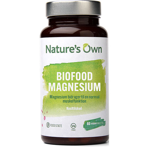 Natures Own Biofood Magnesium | 60 Tabl. fra Natures Own på Mecindo.dk
