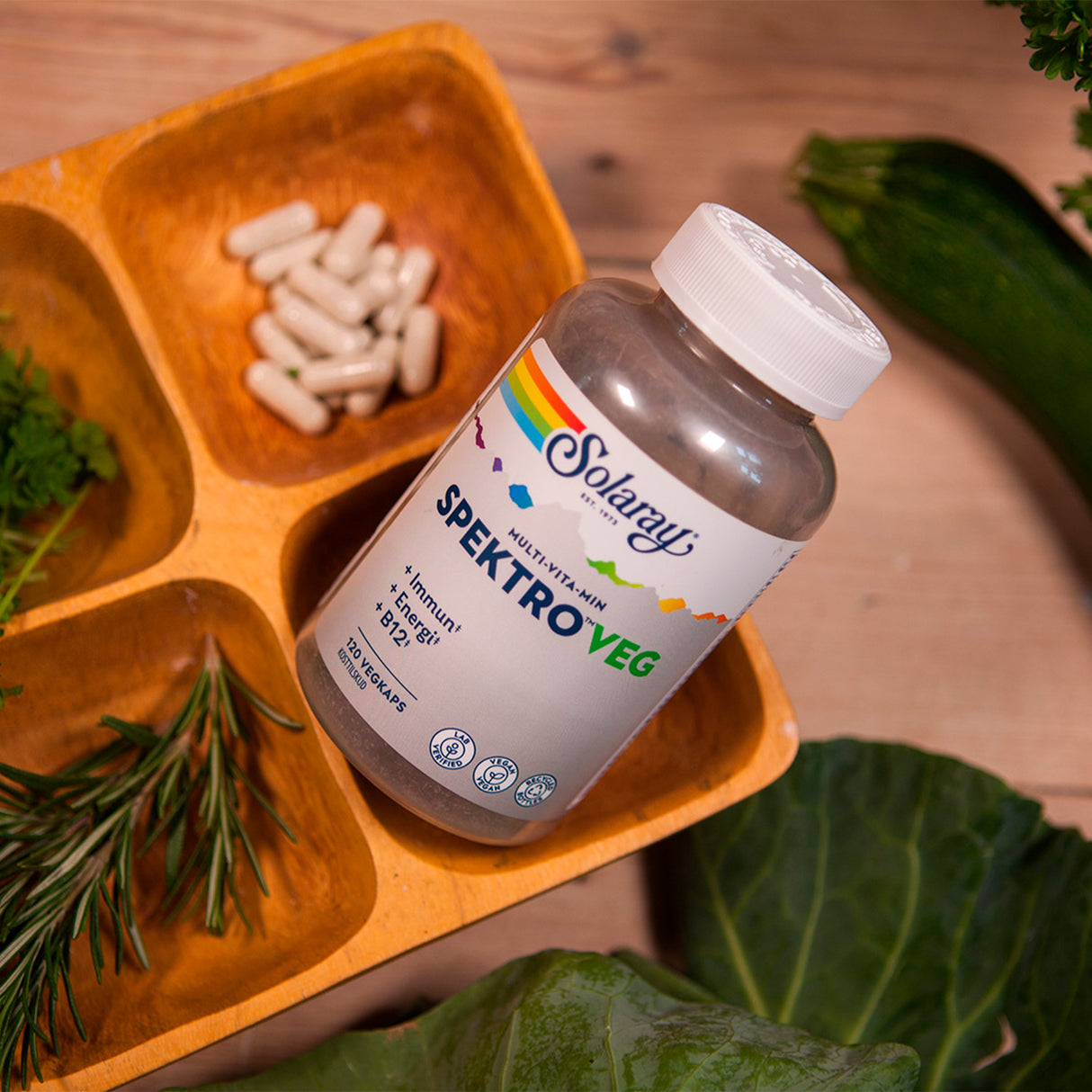 Solaray Spektro Veg | 120 kapsler fra Solaray på Mecindo.dk