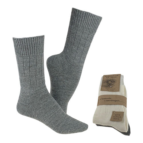 Strømper Hvid & Grå | Str. 35/38 2-pak fra Clemente på Mecindo.dk
