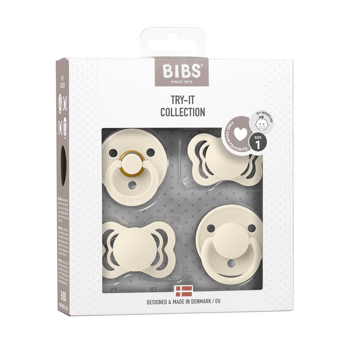 BIBS Try-it collection Size 1 Ivory 4 PACK fra BIBS på Mecindo.dk