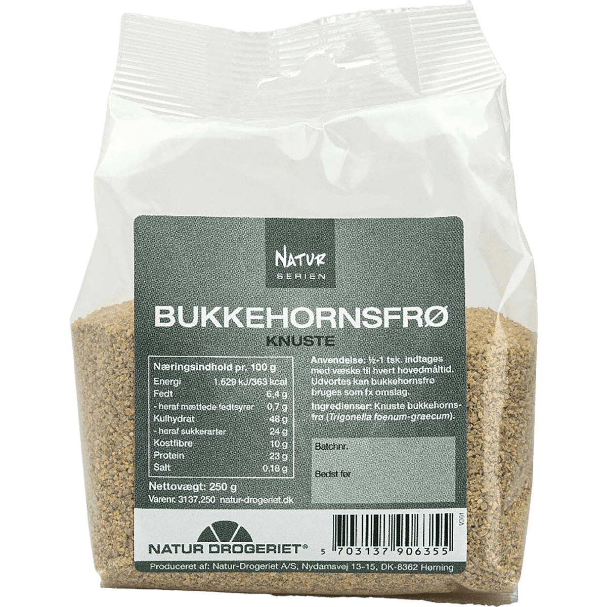 Natur-Drogeriet Bukkehornsfrø Knust | 250 g fra Natur-Drogeriet på Mecindo.dk