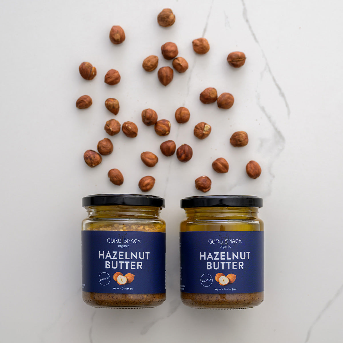 Guru Snack Hasselnøddesmør Crunchy Økologisk | 250 gr fra Guru Snack på Mecindo.dk