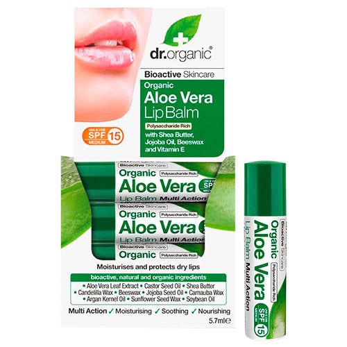 Dr. Organic Lipbalm Aloe Vera | 5 ml fra Dr. Organic på Mecindo.dk