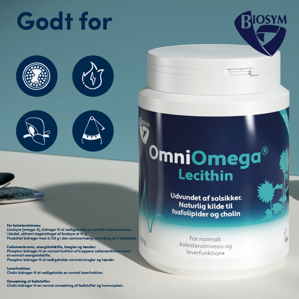 Biosym Omniomega Lecithin | 300 gr fra Biosym på Mecindo.dk