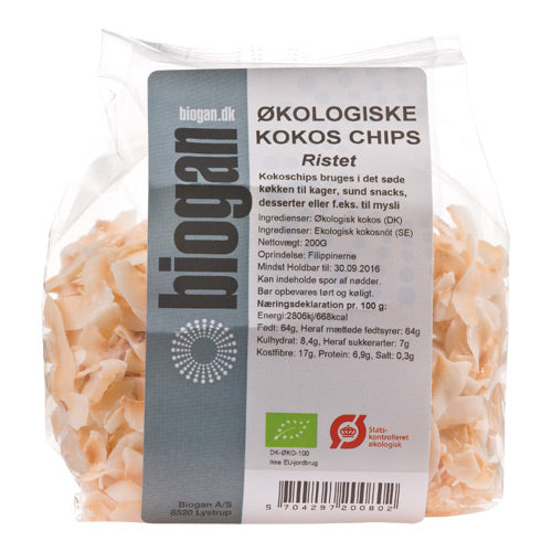 Biogan Kokoschips Øko | 200 gr fra Biogan på Mecindo.dk