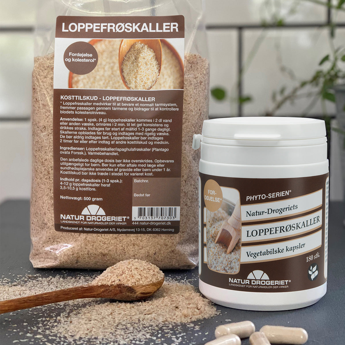 Natur-Drogeriet Loppefrøskaller Kapsler | 180 kapsler fra Natur-Drogeriet på Mecindo.dk