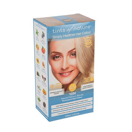 Tints of nature Permanent Hårfarve 10n Platinium Blonde | 130 ml fra Tints of nature på Mecindo.dk