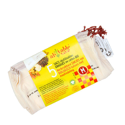 Ah table Grøntsagsposer I Øko Bomuld Str. M 5 Stk fra Ah table på Mecindo.dk