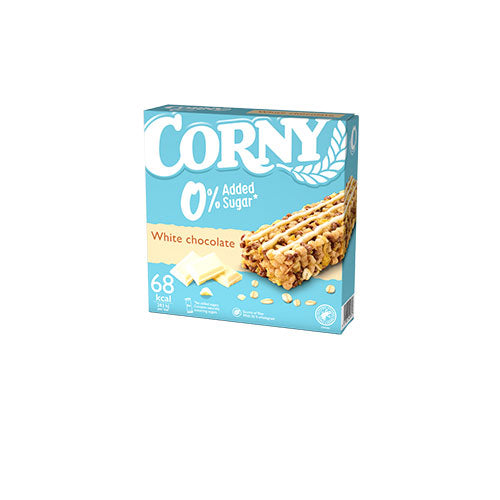 Corny 0% Added Sugar White Chocolate | 6x20 Gr fra Corny på Mecindo.dk