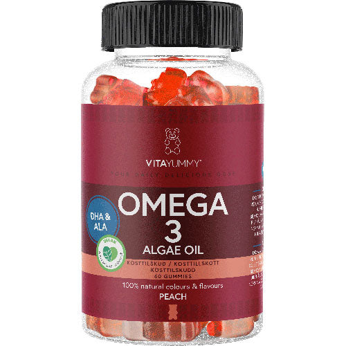 Vita Yummy Omega 3 Peach | 60 gummies fra Vita Yummy på Mecindo.dk