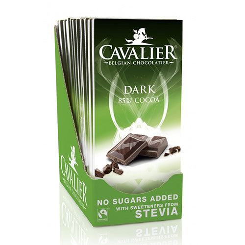 Cavalier Mørk Chokolade Med Stevia | 85 gr fra Cavalier på Mecindo.dk