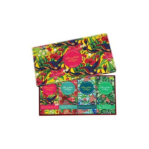 Chocolate and Love Gaveæske Chokolade Milk Hazelnut Økologisk | 320 gr fra Chocolate and Love på Mecindo.dk