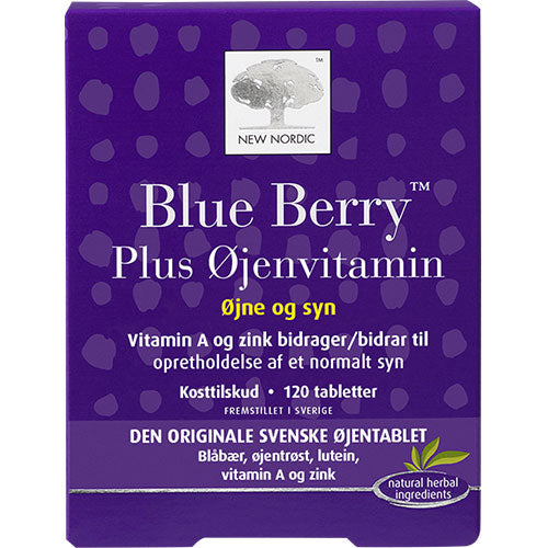 New Nordic Blue Berry Plus Øjenvitamin | 120 Tabl. fra New Nordic på Mecindo.dk