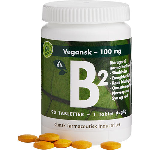 DFI B2 100 Mg | 90 Tabl. fra Grønne dfi vitaminer på Mecindo.dk