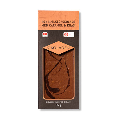 Økoladen Chokolade Mælk Karamel/knas Økologisk 40% | 75 gr fra Økoladen på Mecindo.dk