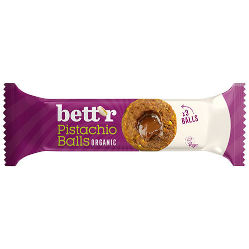 bett’r Frugtkugler Med Fyld Af Pistacie/kakao Økologisk | 45 gr fra bett’r på Mecindo.dk