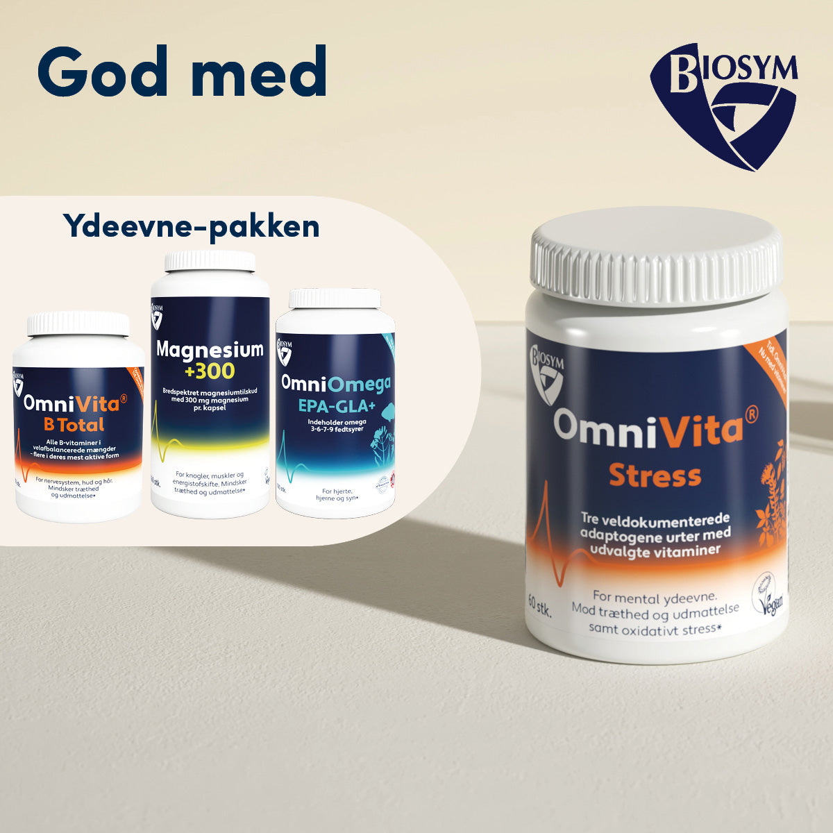 Biosym Omnivita Stress | 60 kapsler fra Biosym på Mecindo.dk