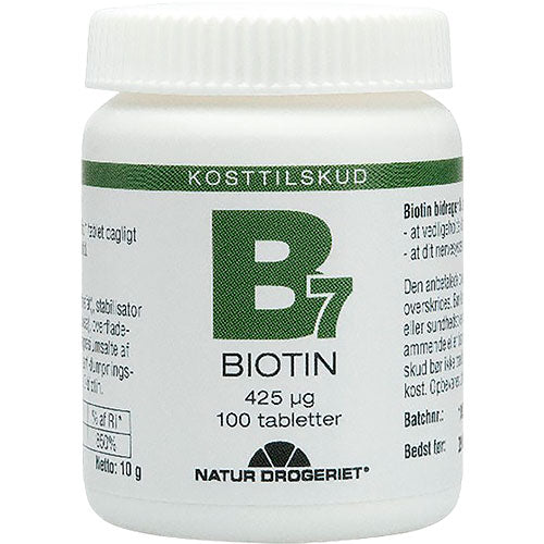 Natur-Drogeriet Biotin | 100 Tabl. fra Natur-Drogeriet på Mecindo.dk