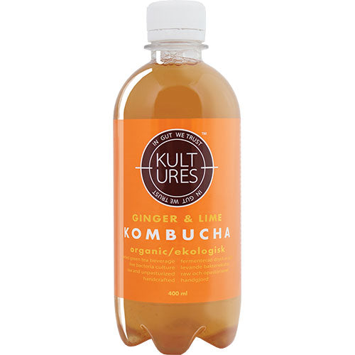 Kultures Kombucha Ginger & Lime Økologisk | 400 ml fra Kultures på Mecindo.dk