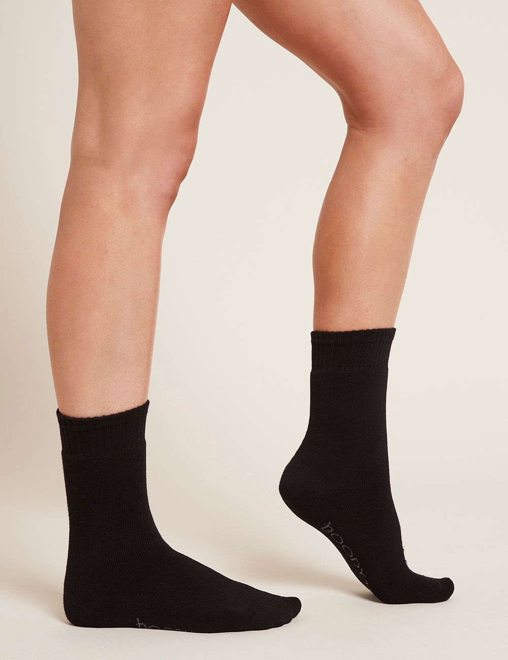 Boody Women´s Crew Boot Socks Sort | Str. 34-40 fra Boody på Mecindo.dk