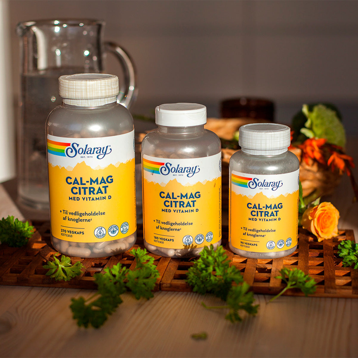 Solaray Cal-mag Citrat M. D-vitamin | 180 kapsler fra Solaray på Mecindo.dk