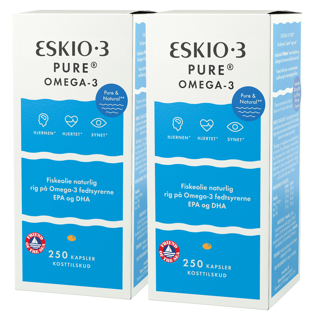 Eskio3 Fiskeolie | 2 x 250 kapsler