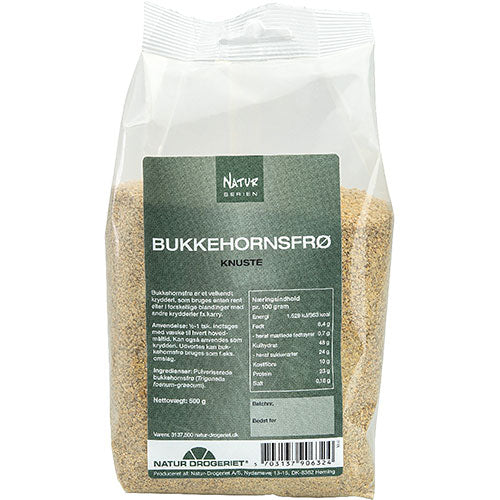 Natur-Drogeriet Bukkehornsfrø Knust | 500 gr fra Natur-Drogeriet på Mecindo.dk