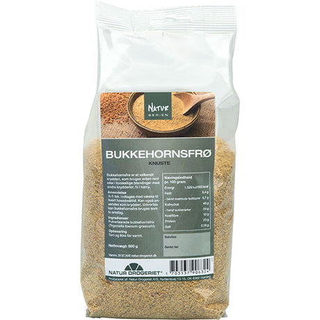 Natur-Drogeriet Bukkehornsfrø Knust | 500 gr fra Natur-Drogeriet på Mecindo.dk