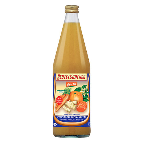 Beutelsbacher Appelsin-gulerod-ingefaersaft Økologisk Demeter | 750 ml fra Beutelsbacher på Mecindo.dk