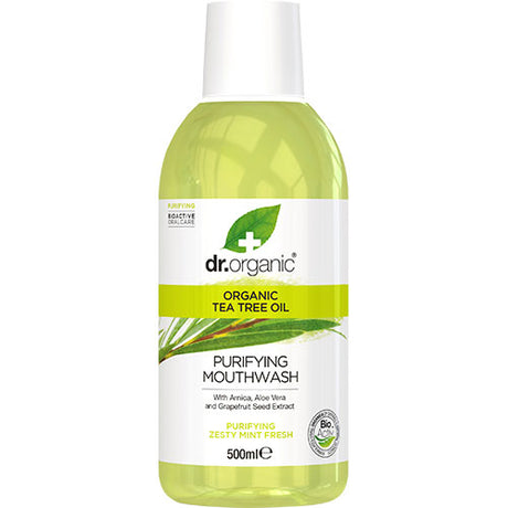 Dr. Organic Tea Tree Mundskyl | 500 ml fra Dr. Organic på Mecindo.dk