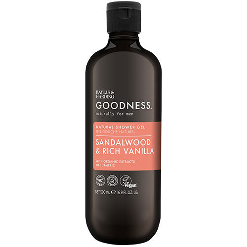Baylis & Harding Shower Gel (500 ml) | Men Sandalwood & Rich Vanilla fra Baylis & Harding Goodness på Mecindo.dk