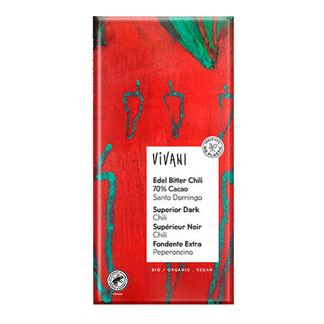 Vivani AEdelbitter Chokolade M. Chili Økologisk | 100 gr fra Vivani på Mecindo.dk
