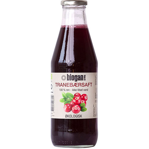 Biogan Tranebaersaft 100% Ren Saft Ø | 750 ml fra Biogan på Mecindo.dk