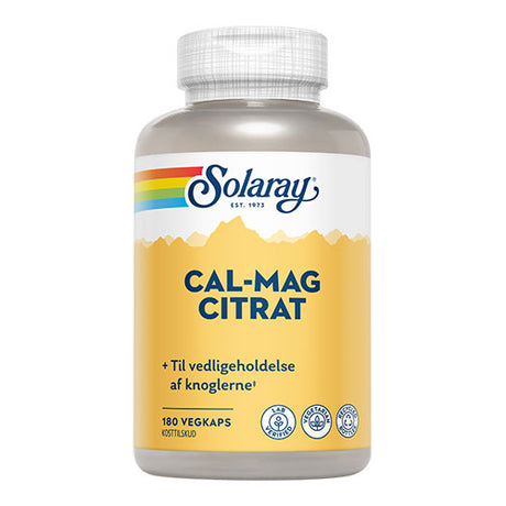 Solaray Calcium Magnesium Citrat | 180 kapsler fra Solaray på Mecindo.dk