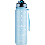 Motivational Bottle Motivationsflaske 1 Liter | Lyseblå fra Motivational Bottle på Mecindo.dk
