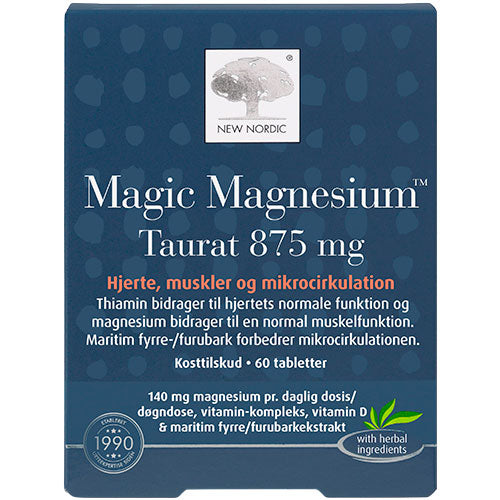New Nordic Magic Magnesium Taurat | 60 tabletter fra New Nordic på Mecindo.dk