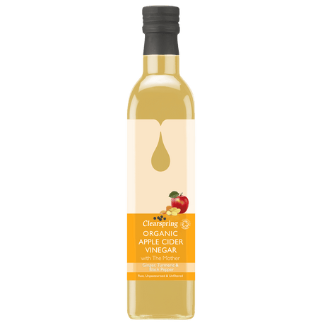 Clearspring Æblecidereddike Økologisk M.ingefær, Gurkemeje, Peber & Eddikemor | 500 ml fra Clearspring på Mecindo.dk