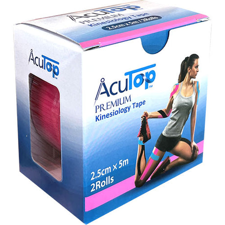 Terapeutisk Tape Pink 2,5cmx5m, 2 Ruller fra Åcutop på Mecindo.dk