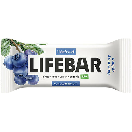Lifebar Blåbaer Quinoa Raw Økologisk | 40 gr fra Lifefood på Mecindo.dk