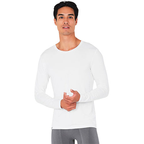 Boody Men´s Long Sleeve Crew Neck T-shirt Hvid | Str. S fra Boody på Mecindo.dk
