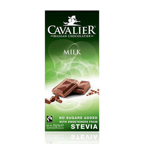 Cavalier Maelkechokolade Med Stevia | 85 gr fra Cavalier på Mecindo.dk